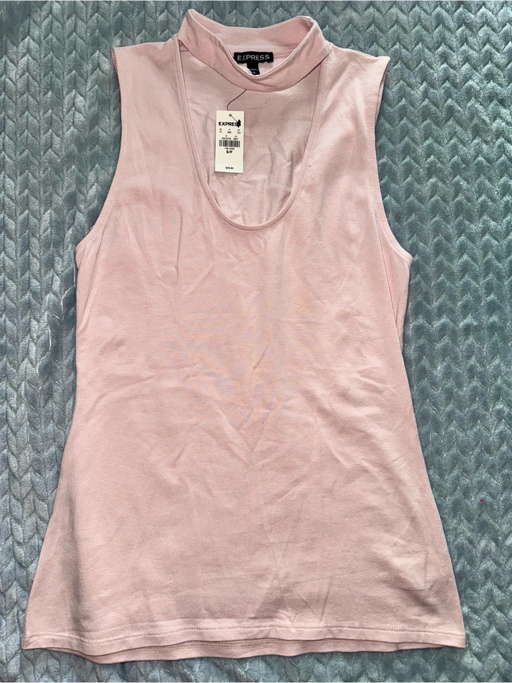 Express Pink Mock Neck Sleeveless Tank